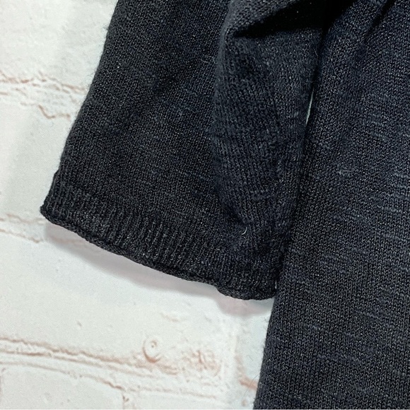 Eileen Fisher Linen Cardigan Womens Size PP Black V Neck Short Sleeve - Picture 5 of 8